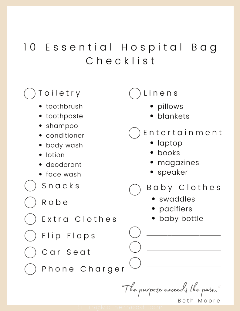 baby hospital bag checklist 2021