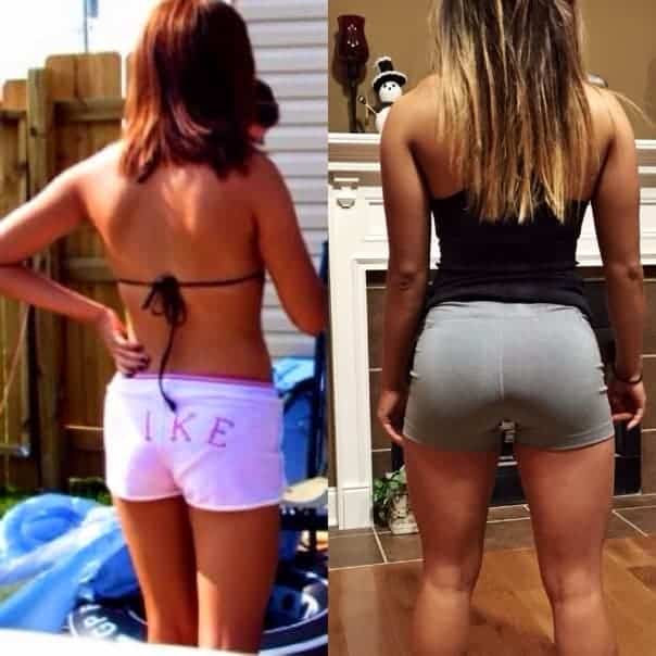 Glutes before and online after